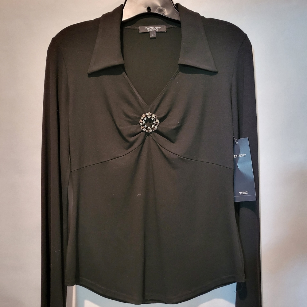 NWT Karen Kane Black Blouse